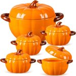 Maxdot Set of 5 Ceramic Pumpkin Bowls