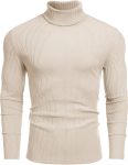 COOFANDY Men's Ribbed Turtleneck Sweater