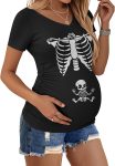 Ekouaer Maternity Shirts V Neck Short