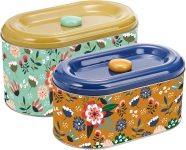 Coloch 2 Pack Tin Cookie Snack Jars with