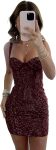 PAVERJER Sparkly Sequin Homecoming Dress