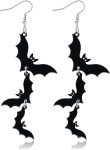 Acrylic Halloween Earrings Black Skull