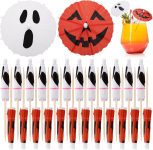 Vesici 100 Pcs Halloween Drink Umbrellas