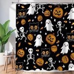 Halloween Shower Curtain, Black Fall