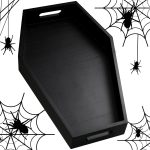 Chunful Wood Coffin Tray Halloween Black