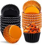 200Pcs Halloween Cupcake Liners Black