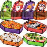 Geefuun 50Pcs Halloween Coffin Serving
