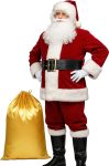 Potalay Men's Deluxe Santa Suit 11pc.