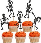 24PCS Halloween Skull Cupcake Toppers -