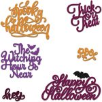 ALIBBON Halloween Words Die Cuts for