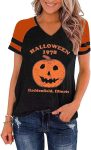 Earlymemb Womens Halloween V Neck Shirt