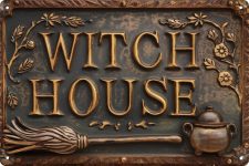 Witch House Vintage Metal Sign Decor