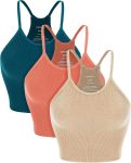 ODODOS Women's Crop 3-Pack Seamless