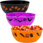 Zcaukya 3 Packs Halloween Candy Bowls,