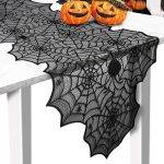 Halloween Table Runner, Black Lace