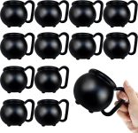 12 PCS 15 oz Cauldron Mugs,Plastic Black