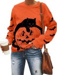 Black Cat on Pumpkin Sweatshirt