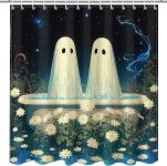 Halloween Ghost Shower Curtain Cute