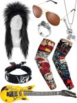 Mepase 9 Pcs Halloween Rocker Costume