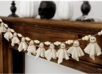 7Ft Cute Halloween Ghost with Wooden