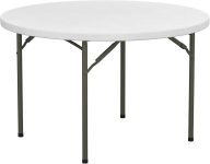 Round White Plastic Folding Table (48,