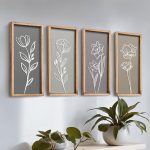 3D Wooden Floral Bathroom Wall Decor