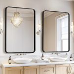 USHOWER 2-Pack Black Bathroom Mirrors