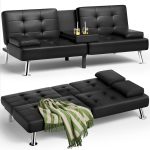 Homall Futon Sofa Bed, Leather Futon
